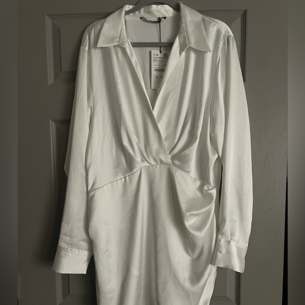 Satin-Like Ruched Zara Dress